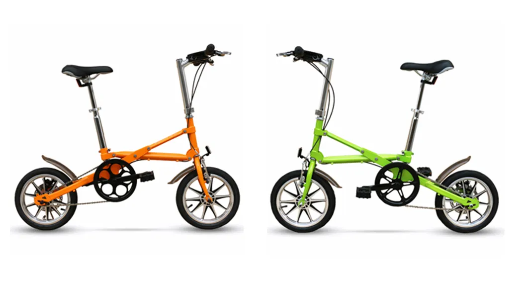 16 Inch High Carbon Steel Frame Aluminum Alloy Handlebar with Small Wheels Folding Three Times Mini Folding Bike