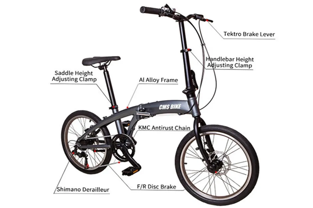 16 Inch High Carbon Steel Frame Aluminum Alloy Handlebar with Small Wheels Folding Three Times Mini Folding Bike