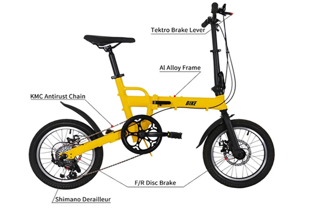 2020 Hot Sale 6 Speed Folding Bikes, 20 Inch Al Alloy Grey Frame for Adult Road/Street Folding Bicycle