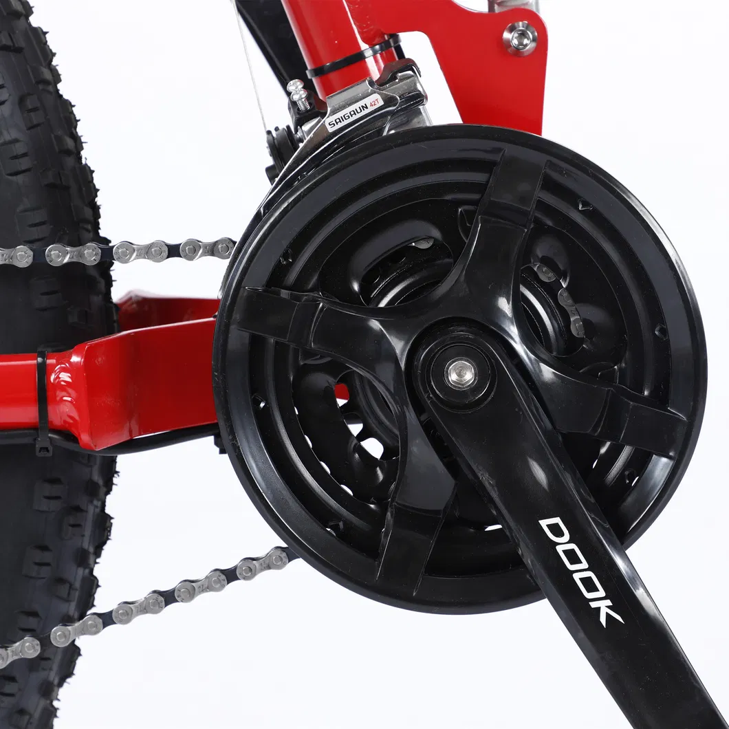 26*4.0 Inch Fat Tyre 350W Motor 48V Battery E Bike Mountain Bicycle with Gear 21 Speed