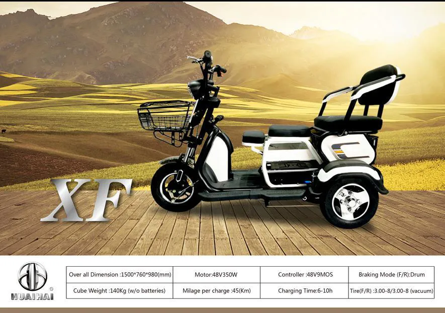 500W Powerful Motor 3 Wheel Rickshaw Electric