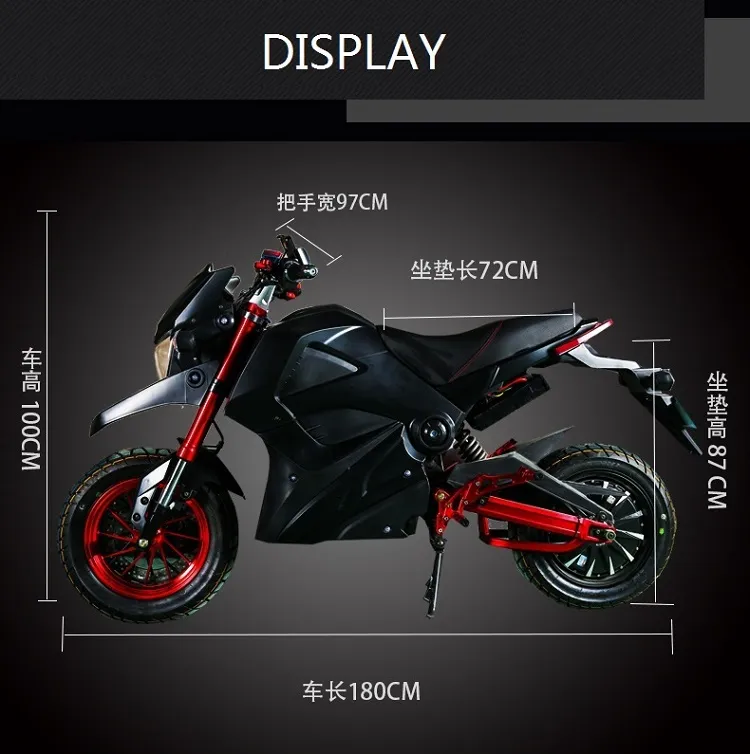 72 V 2000W to 3000W Electric Motorcycle for Adults