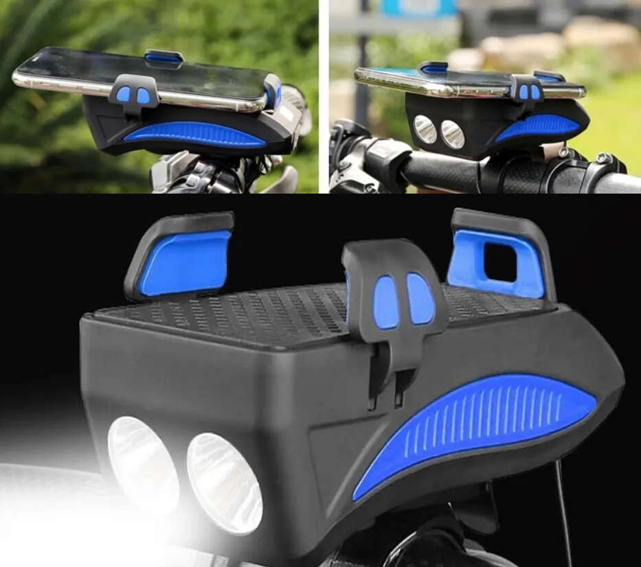 Bike Light Front Bicycle Light for Bike with Phone Holder and Horn