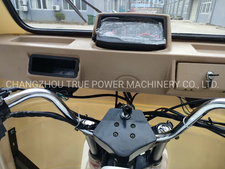 Enclosed PU Box 250cc Gasoline Cabin Tricycle for Food Delivery