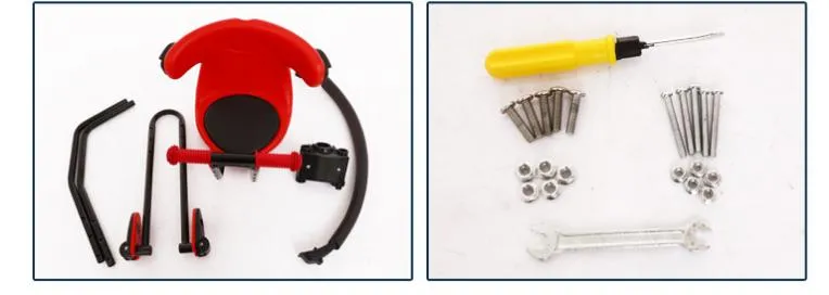 Front Baby Bike Seat Kids Safety Bicycle Kids Saddle with Foot Pedals Support Back Rest for MTB Road Bike