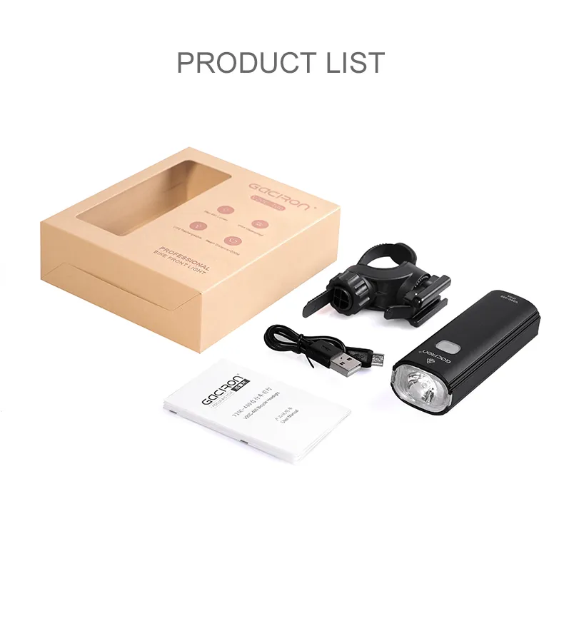 Gaciron 2021 Newest V20c-400 Best Bike Lights Helmet Ipx4 CE RoHS FCC Approved Bike Headlight Bike LED Light Bicycle Headlight