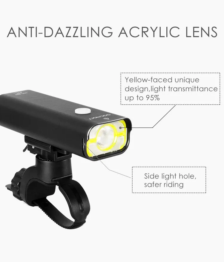 Gaciron Aluminum Alloy Ipx6 Waterproof Rechargeable Bike Light 800 Lumen LED Road Bicycle Accessories Head Lamp
