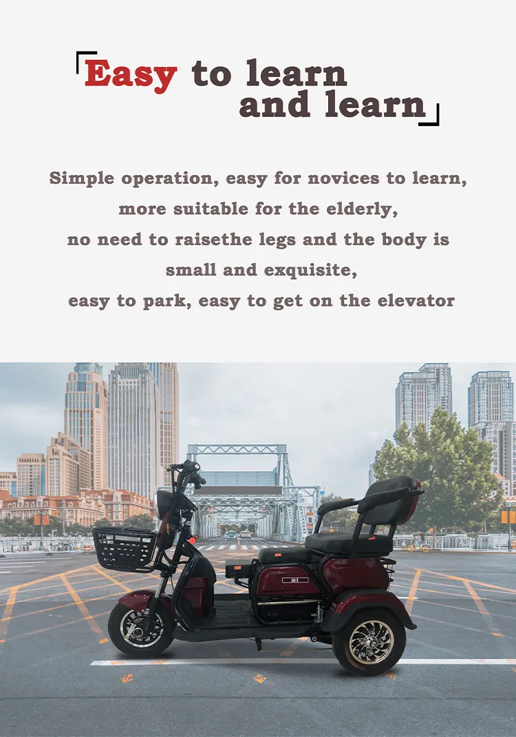 Handicapped Scooters CE Approved 3 Wheel Open Passenger Adult 3 Wheel Electric Tricycle