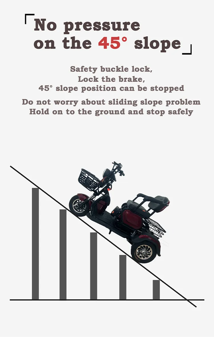 Handicapped Scooters CE Approved 3 Wheel Open Passenger Adult 3 Wheel Electric Tricycle