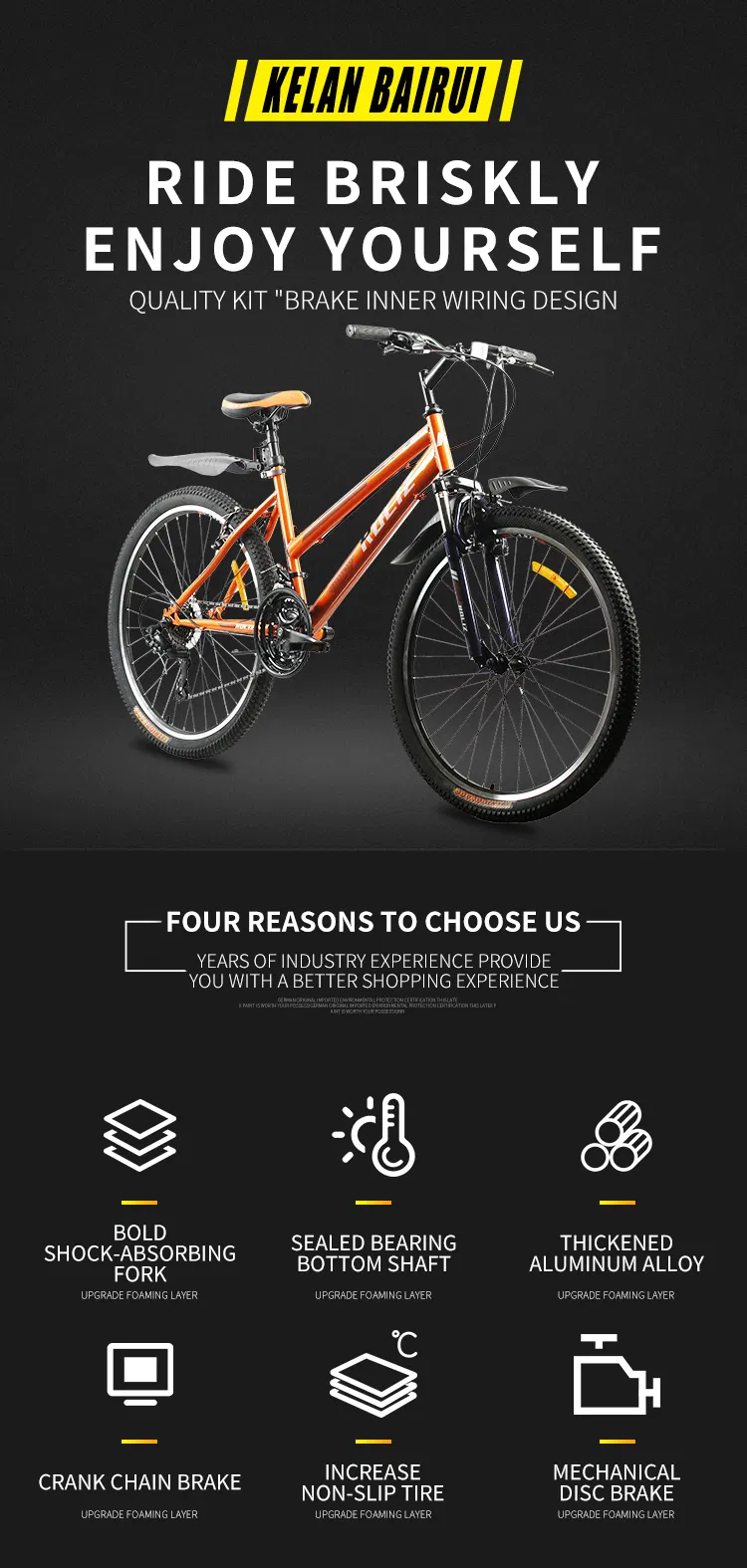 High Carbon Steel Adult Women/Mensports Racing Mountain Cycle Bike, China Factory Manufacturer Wholesale OEM 26"/27.5"/29"V- Break Customized Mountain Bicycle