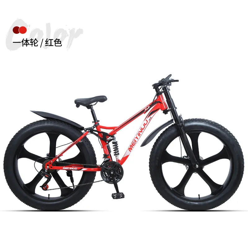 Hot Sale 26 Inch Double Shock Absorber Beach off-Road Snowmobile for Men and Women Outdoor Riding 4.0 Wide Tire Bicycle