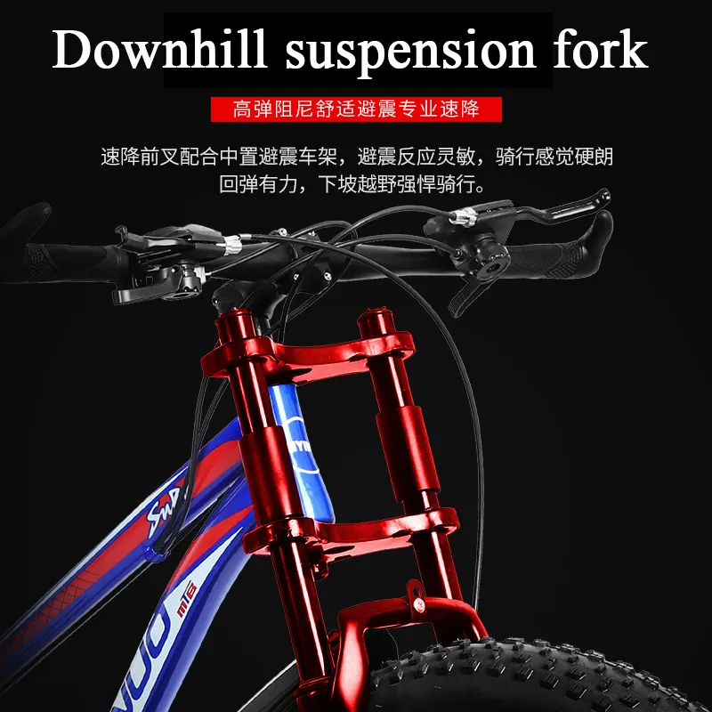 Hot Sale 26 Inch Double Shock Absorber Beach off-Road Snowmobile for Men and Women Outdoor Riding 4.0 Wide Tire Bicycle