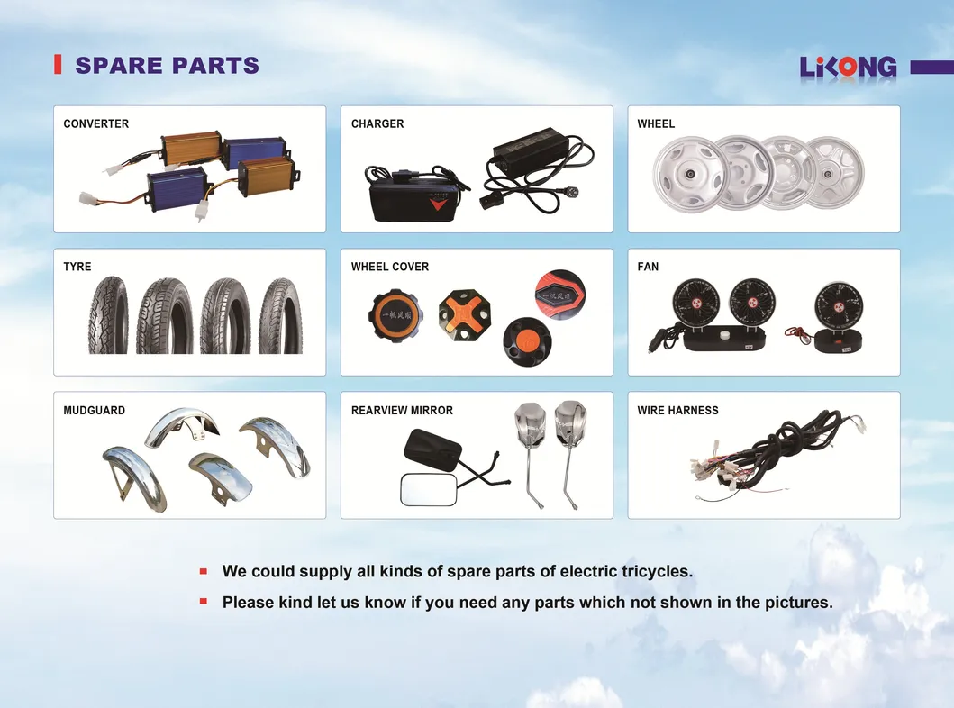 Hot Sale All Kinds of Electric Tricycle Parts