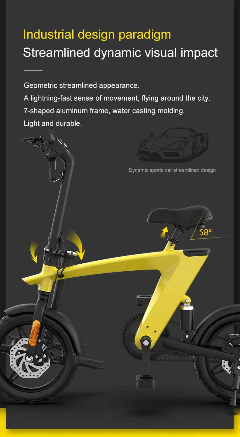 Hot Selling Mini Pedal Assist Foldable Electricl Folding Bicycle with Lithium Battery for Adult & Teenager