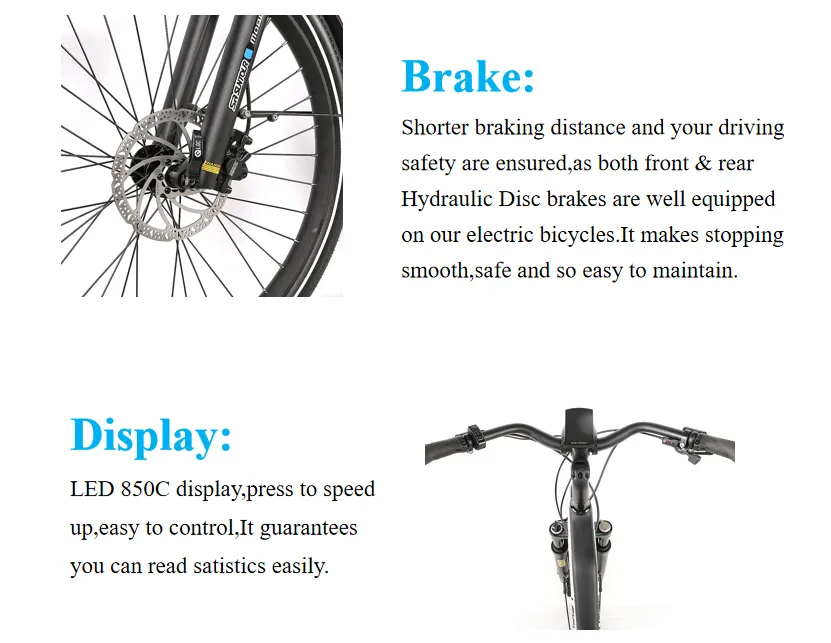 Latest City E-Bike Full Suspension Electric Bicycle 36V 9.6ah City Electric Bicycle