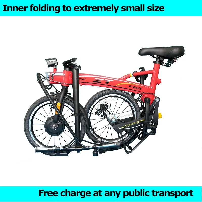 Mini Light Weight Front Drive Pedal Assist Portable Folding E Bike with Removeable Lithium Power