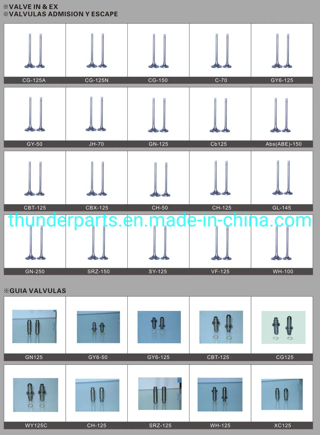 Motorcycle Engine Valves in & Ex/Valvulas De Adimision Y Escape for Jog50 3kj, AG100, Dio50, Mbk, Pgt Buxy, Piagio Typhoon, Ax100