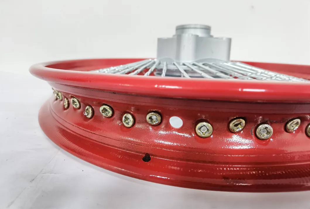 Motorcycle /Motorcycle Cg125 Accessories Red Motorcycle Front Wheel Spoke Rim Drum Brake 1.4*18inch