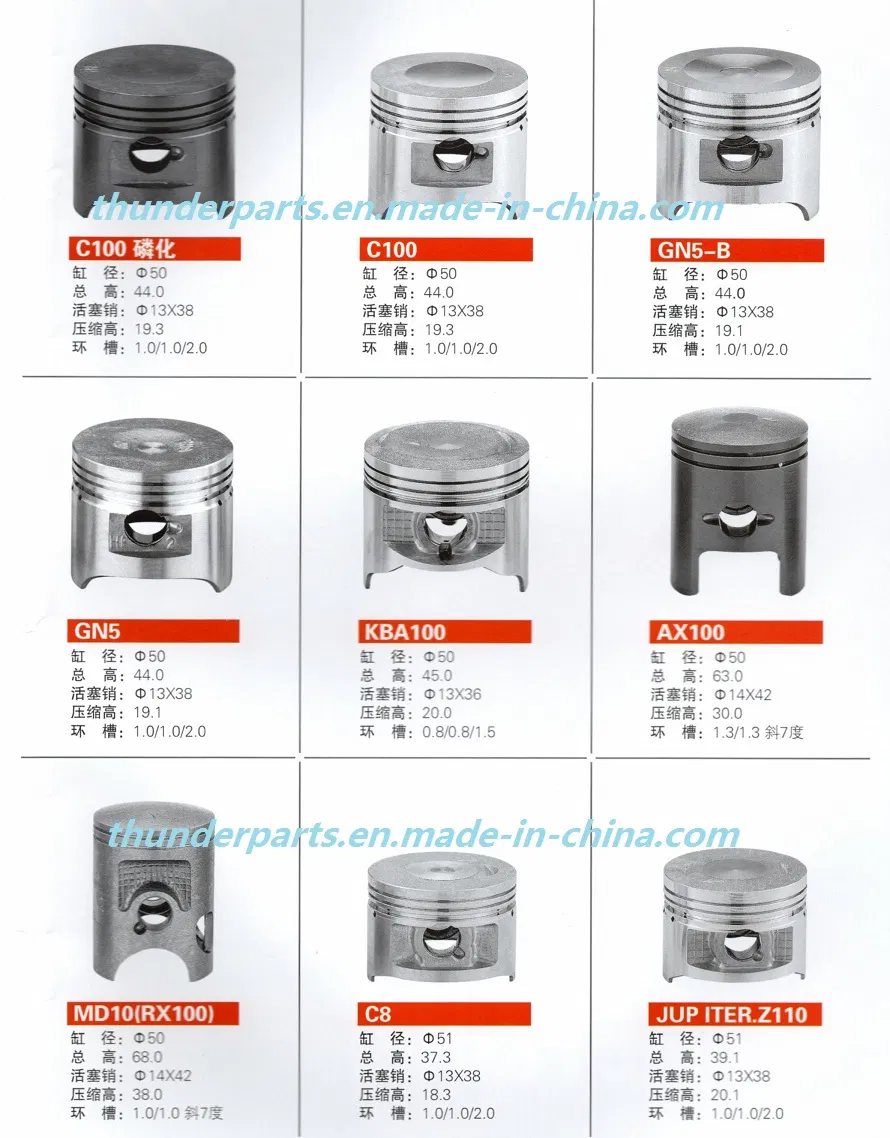 Parts of Motorcycle Piston Spare Parts for Cubs and Moped 50cc 70cc 90cc 100cc 110cc