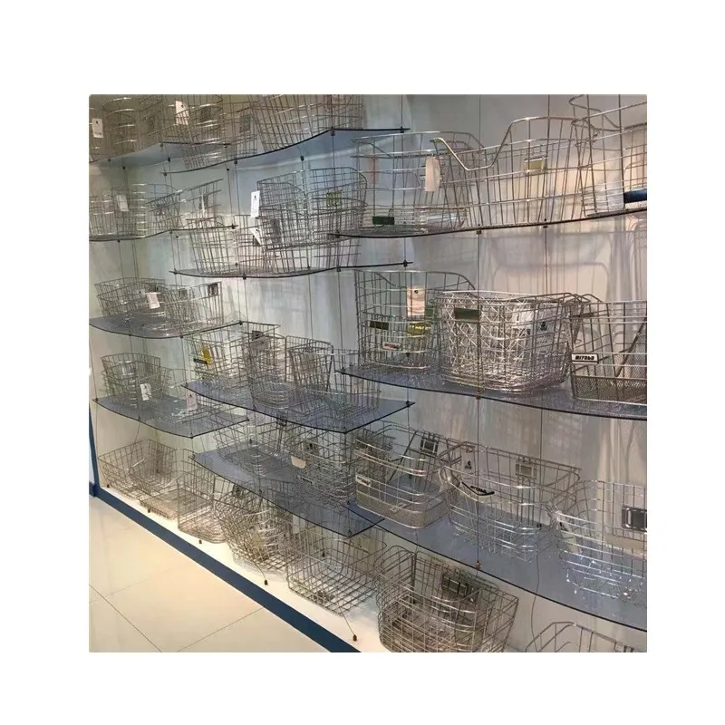 Popular Rear Steel Weaven Bicycle Basket with Plastic Wire of Bicycle Parts