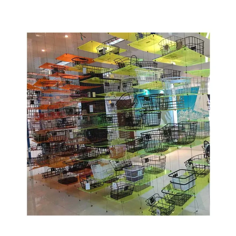 Popular Rear Steel Weaven Bicycle Basket with Plastic Wire of Bicycle Parts