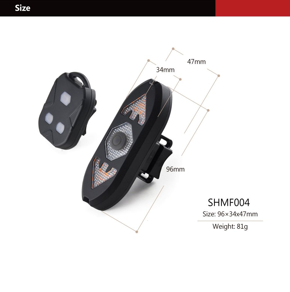 Remote Control Waterproof Safety Bicycle Tail Light 20lm Ipx4 Safety Rear Light Riding Tail Light Bike Light