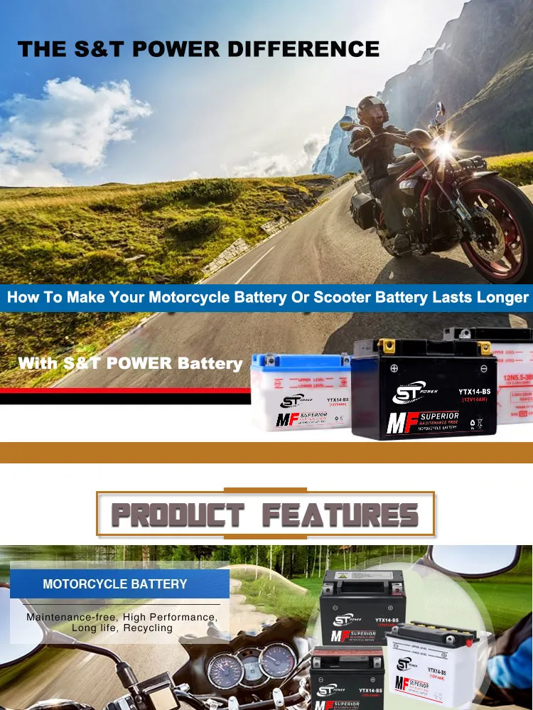 Super Power 12V Battery 12V 5ah 12n5l-BS Mf Sealed VRLA Lead Acid Rechargeable Motorcycle Battery
